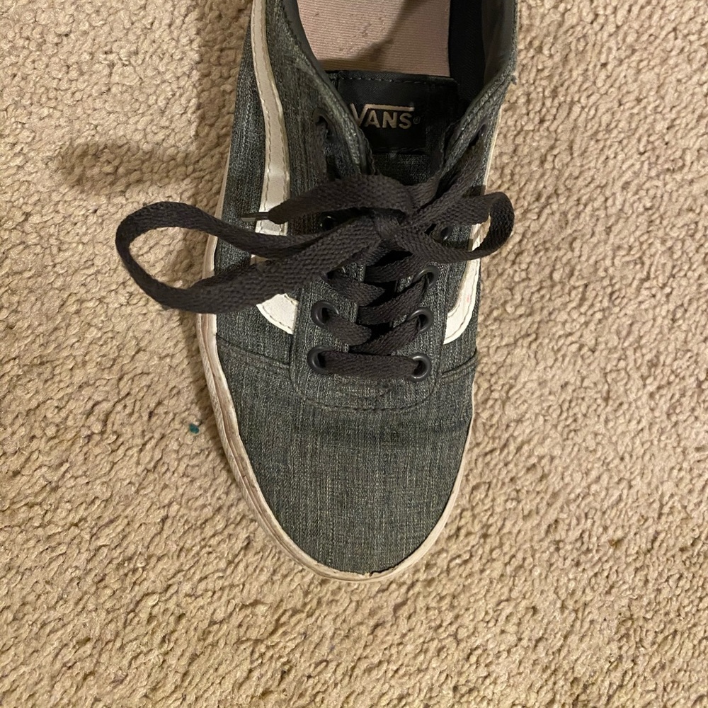 Grey and white Vans